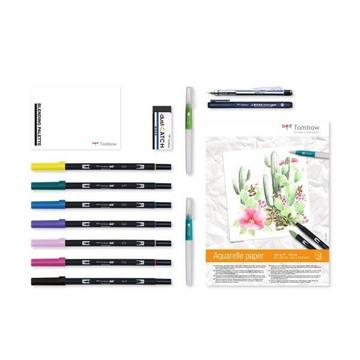 TOMBOW Fun@Home Set Watercoloring HOME-WCS inkl. A4 Aquarell Block