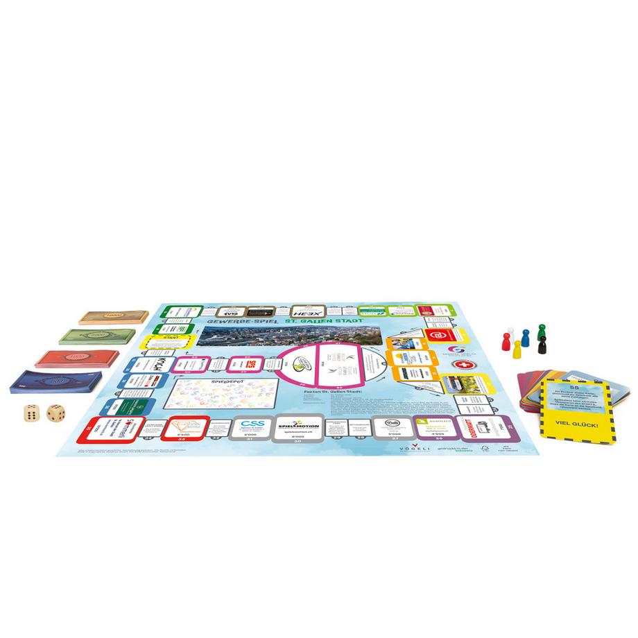 GEWERBE-SPIEL  Brettspiel ST.GALLEN Stadt Neuauflage (Deutsch) 
