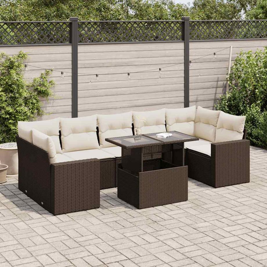 VidaXL set di divani da giardino Polirattan  