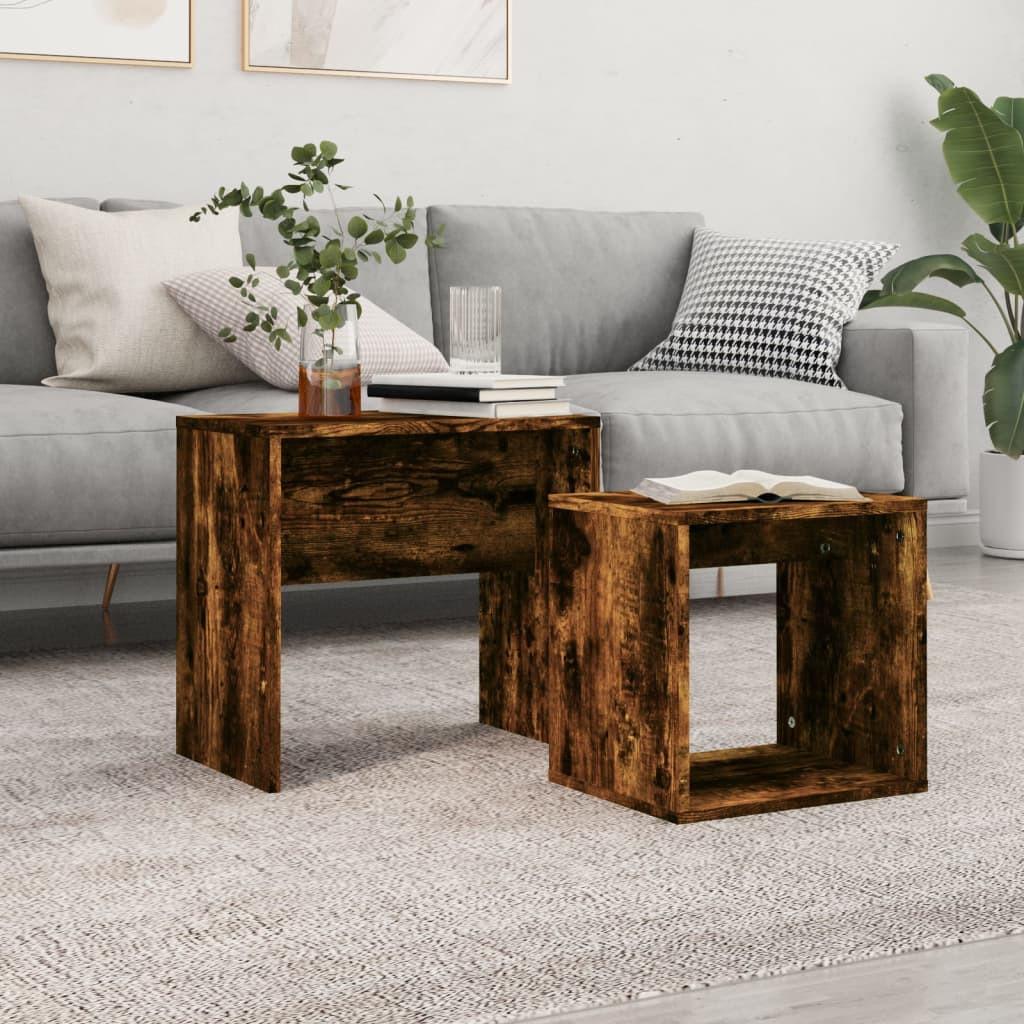 VidaXL Table basse gigogne bois d'ingénierie  