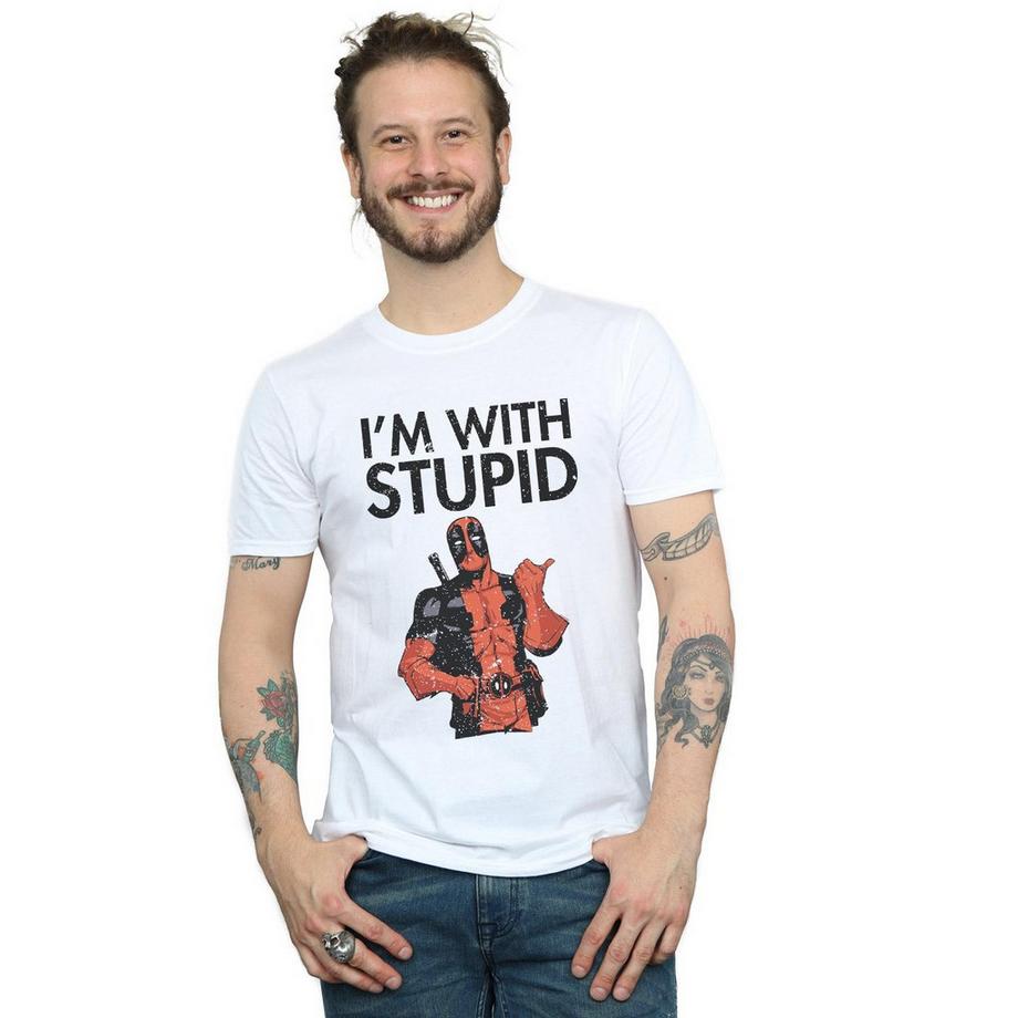 MARVEL Deadpool I'm With Stupid T-Shirt  