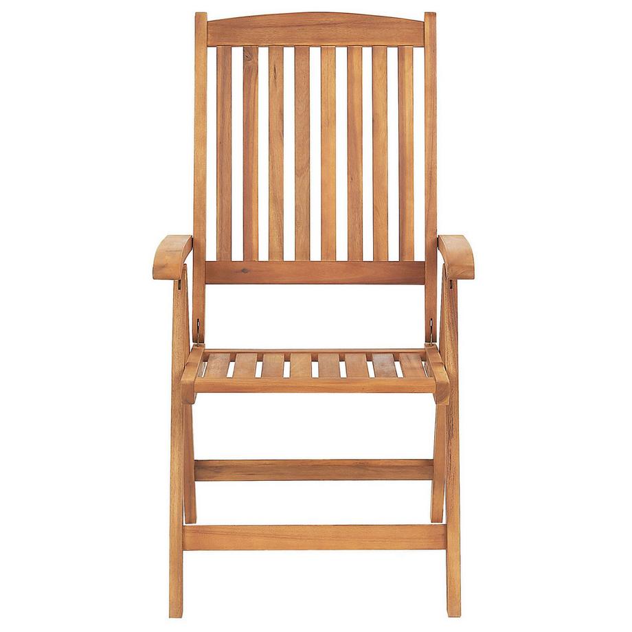 Beliani Gartenstuhl 6er Set aus Akazienholz Klassisch JAVA  