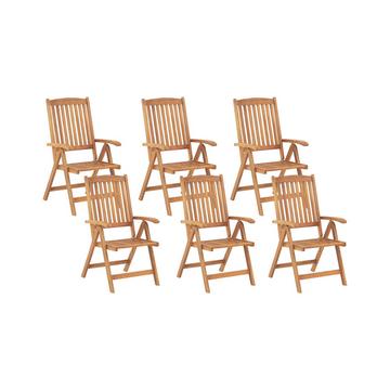 Set mit 6 Stühlen aus Akazienholz Klassisch JAVA