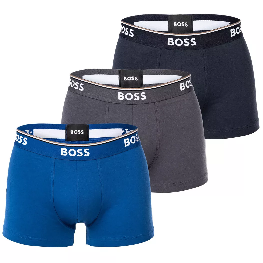 BOSS - Boxer  Paquet de 3 Stretch-Trunk 3P Power, Stretch Trunk Lot de 3 Power Boxers, L, Bleu