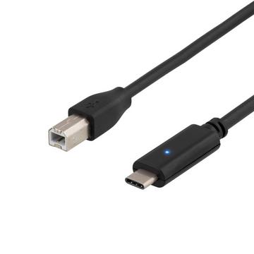 Cavo DELTACO USB 2.0, Tipo C - Tipo B maschio, 2 m, nero
