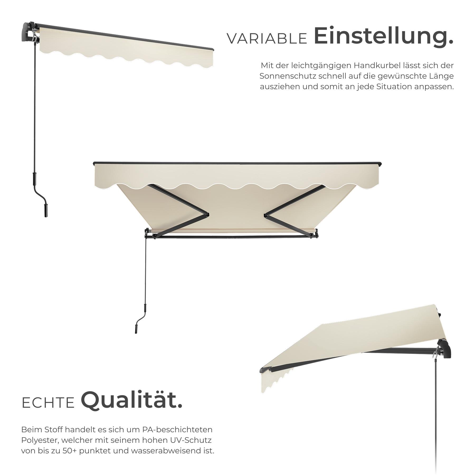 Tectake Tenda parasole a bracci snodati Ornella Varie misure  