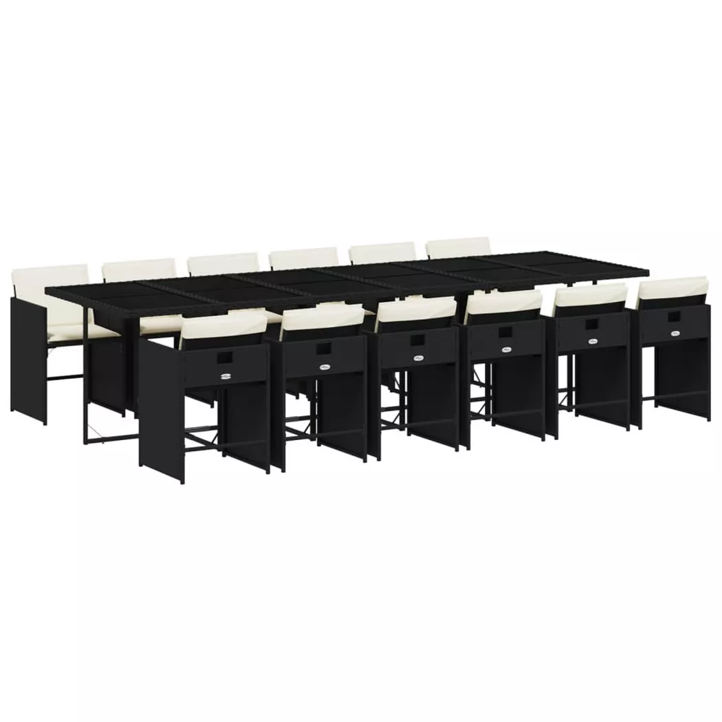 Vidaxl - Ensemble à manger de jardin 13 pcs coussins noir résine tressée