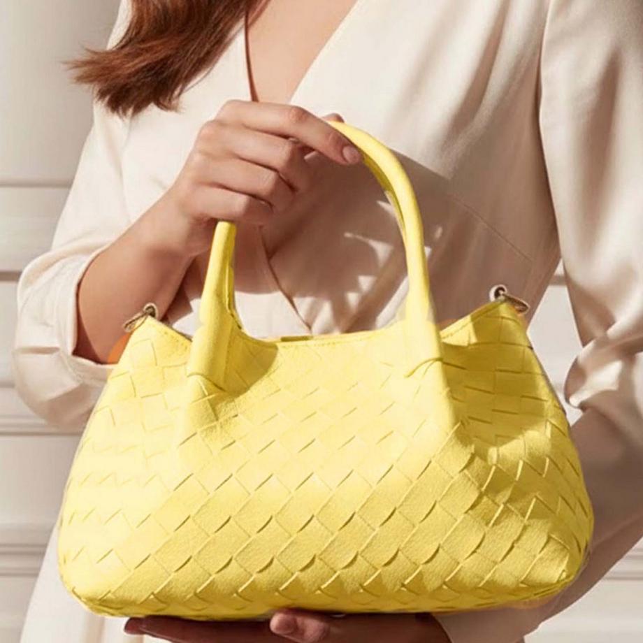 Gallantry  Borsa a Mano per Donna Intrecciata con Manici Rigidi e Tracolla Rimovibile 