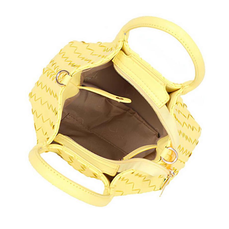 Gallantry  Borsa a Mano per Donna Intrecciata con Manici Rigidi e Tracolla Rimovibile 