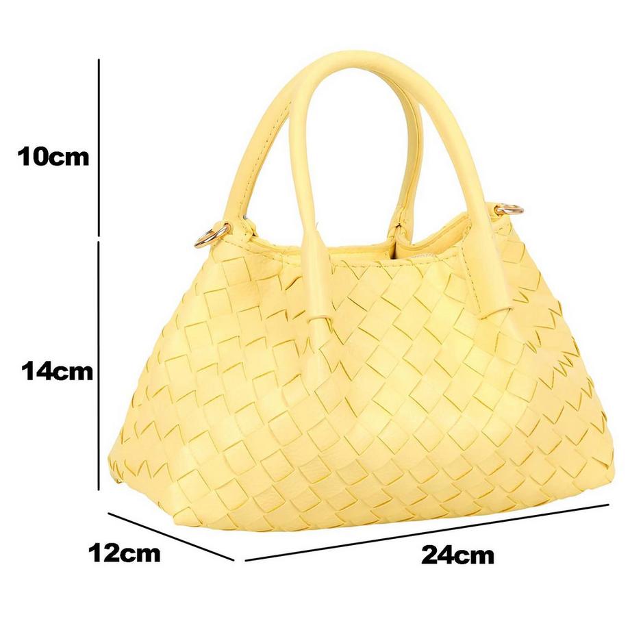 Gallantry  Borsa a Mano per Donna Intrecciata con Manici Rigidi e Tracolla Rimovibile 