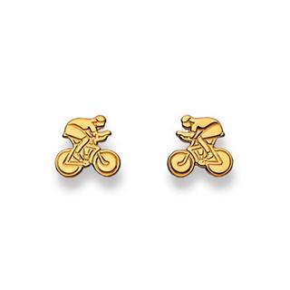 MUAU Schmuck  Ohrstecker Radsport Gelbgold 750, 9mm 