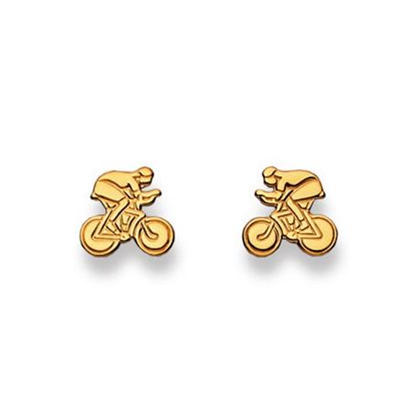 MUAU Schmuck  Clous d'oreilles cyclistes en or jaune 750, 9mm 