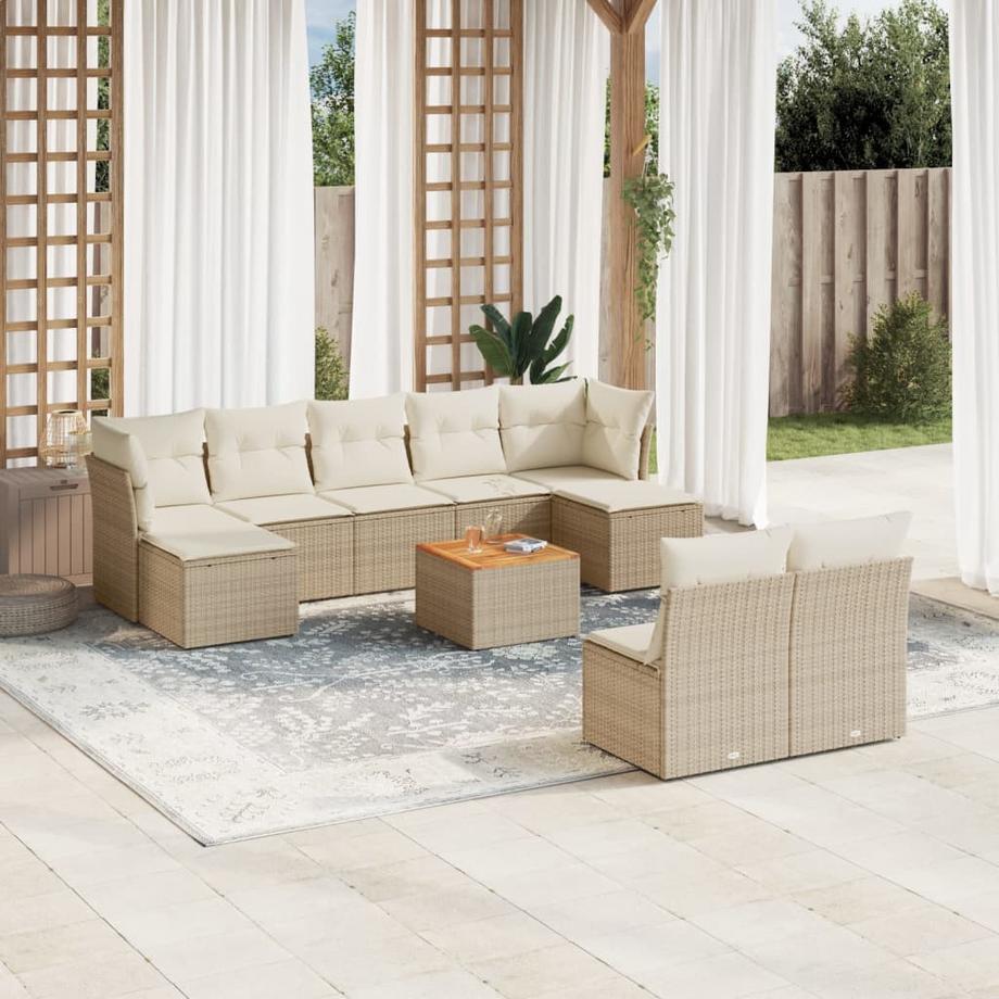 VidaXL set divano da giardino Polirattan  