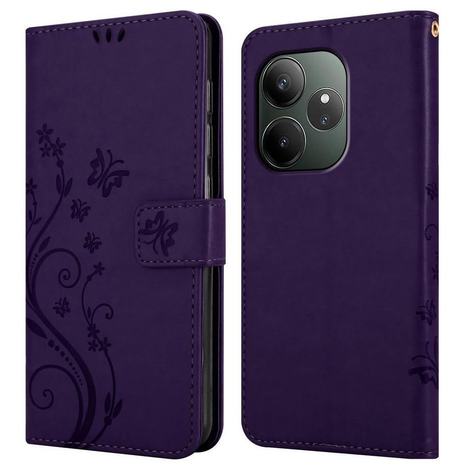 Cadorabo  Realme GT6 Hülle mit Blumen Muster 