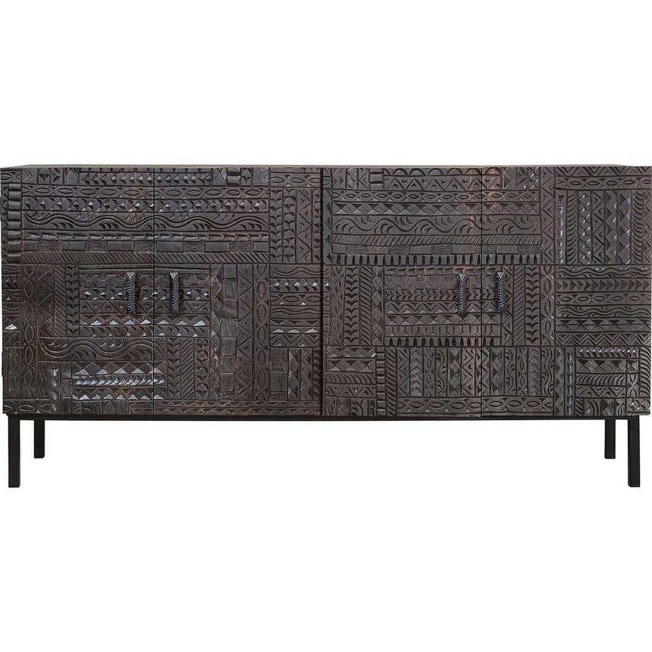 mutoni Sideboard Hieroglyph mangue brun foncé 180  
