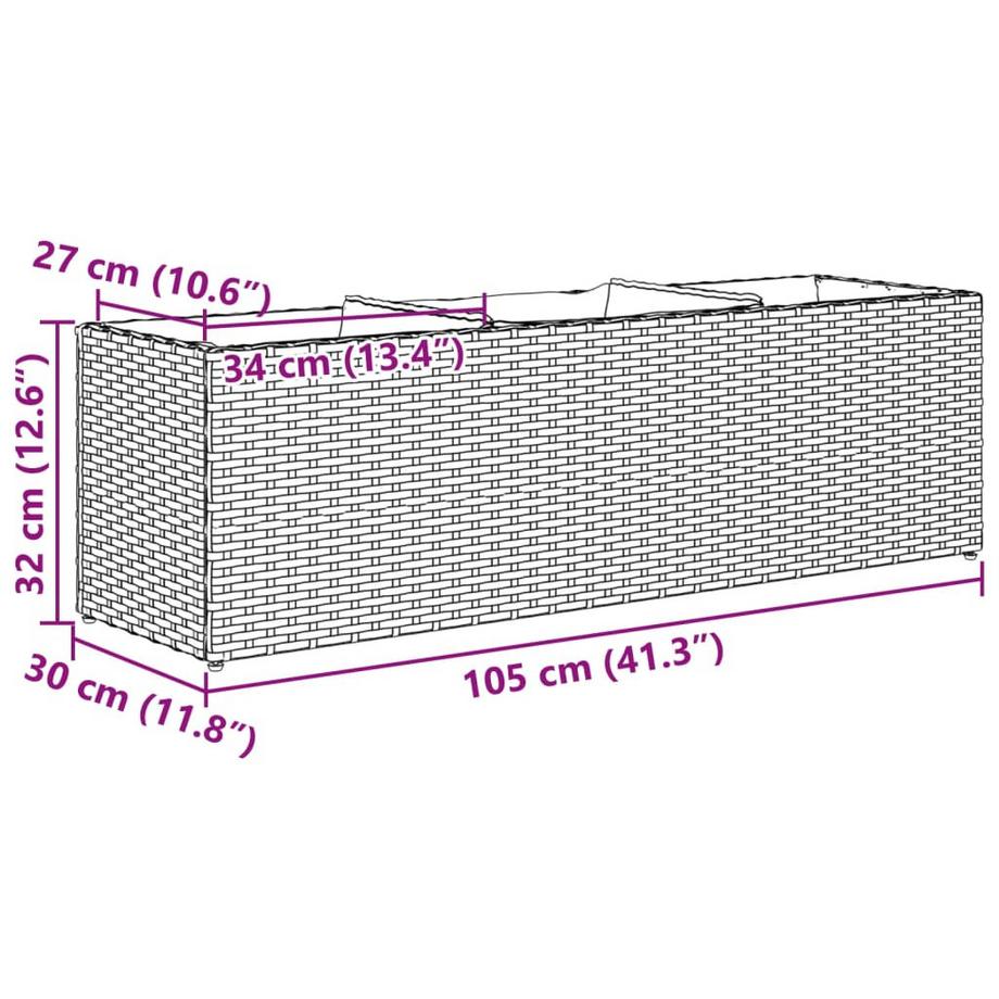 VidaXL Jardinière rotin synthétique  