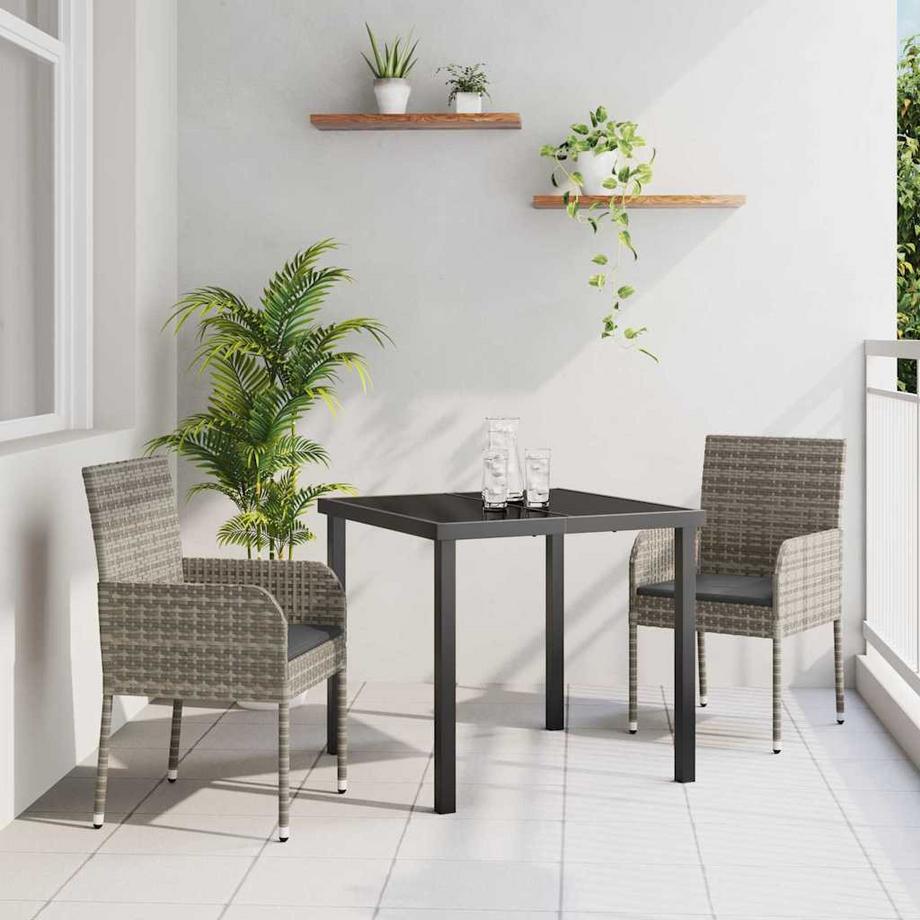 VidaXL Ensemble de salle à manger pour jardin poly rattan  