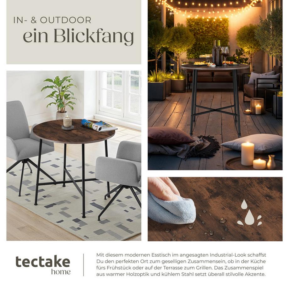 Tectake Tavolo da pranzo Ennis stile industriale  