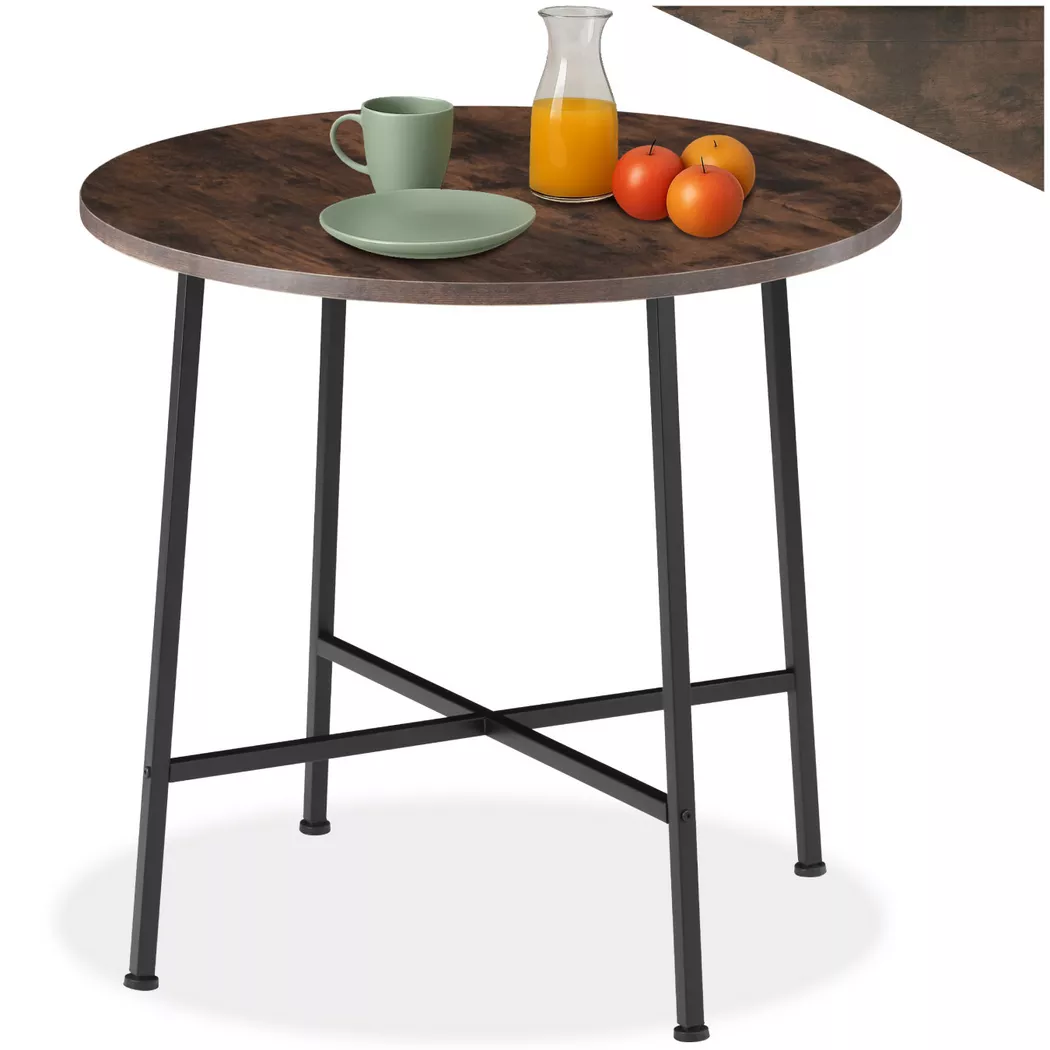 Tectake - Table de salle à manger style industriel 80 x 76 cm
