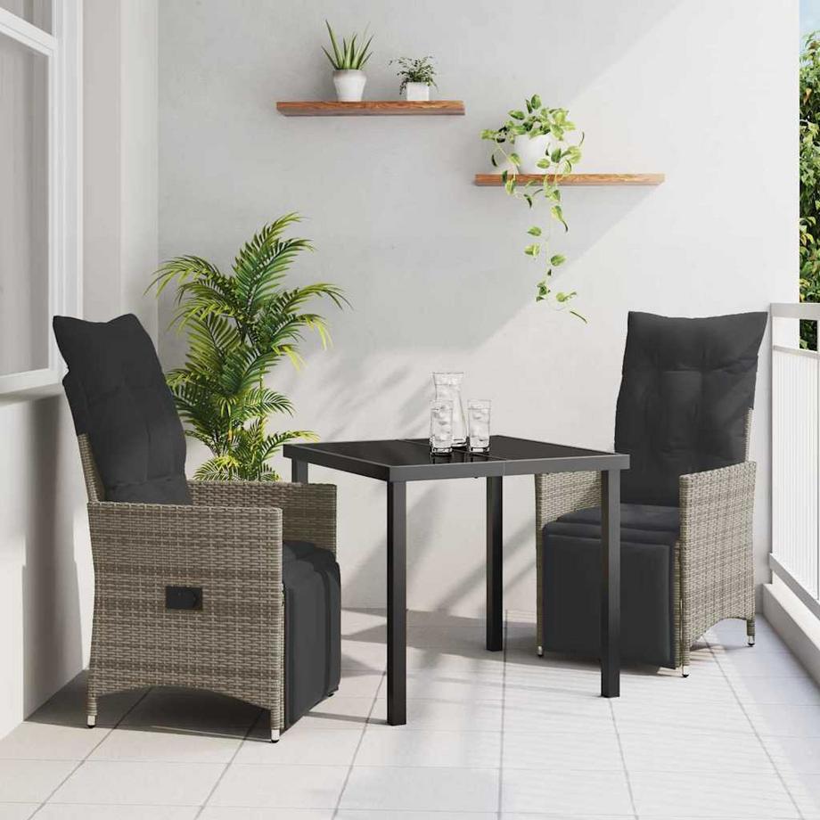 VidaXL Ensemble de salle à manger pour jardin poly rattan  