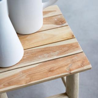 Tikamoon Beistelltisch aus massivem Teakholz Kilim  