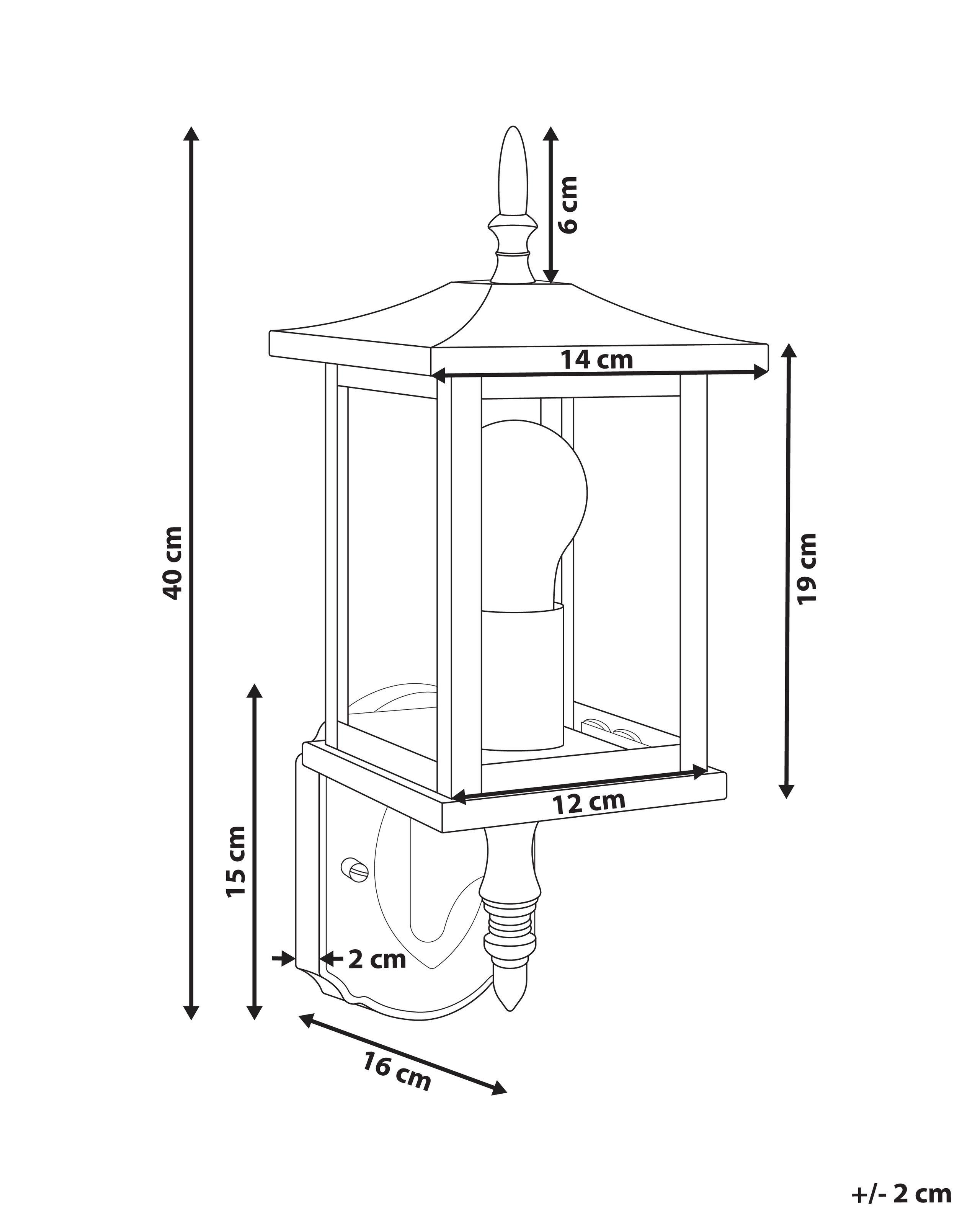 Beliani Lampe murale pour l'extérieur en Métal Moderne ANDAM  