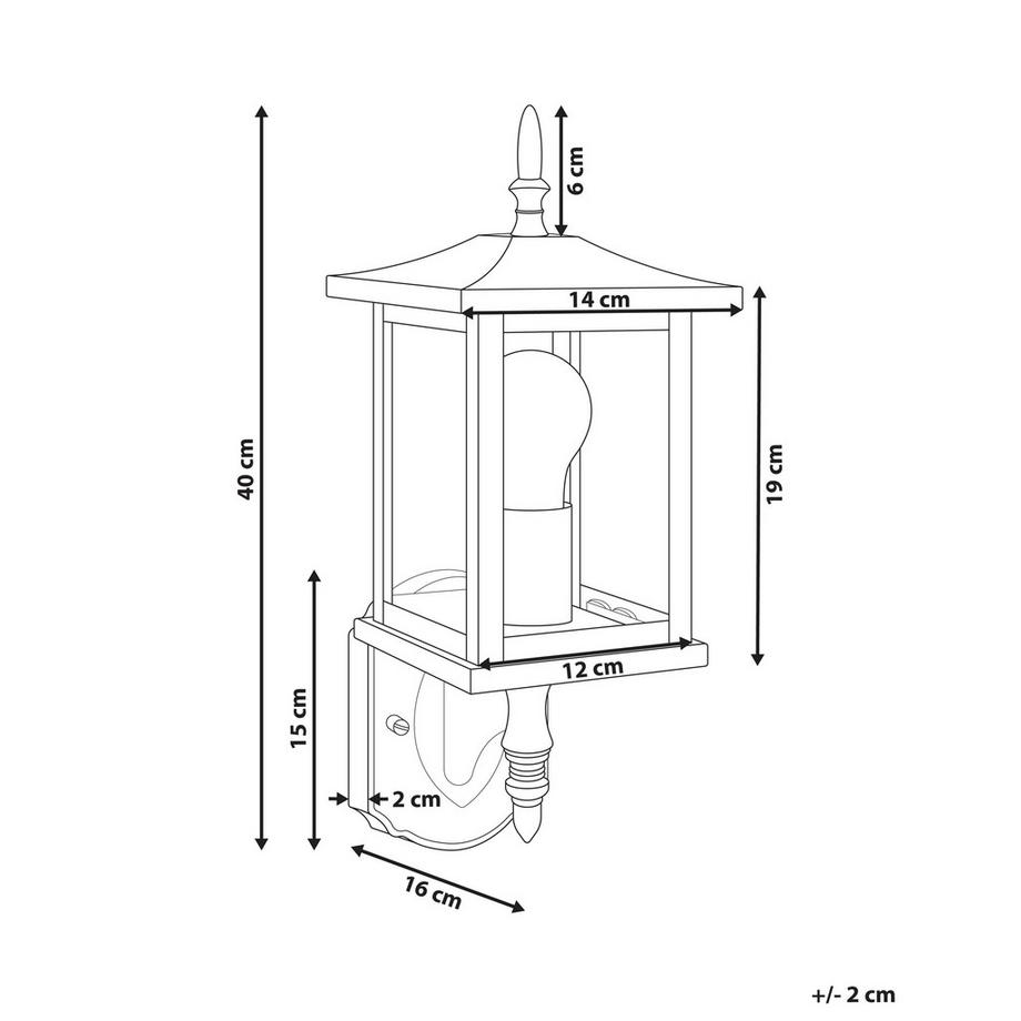 Beliani Lampe murale pour l'extérieur en Métal Moderne ANDAM  