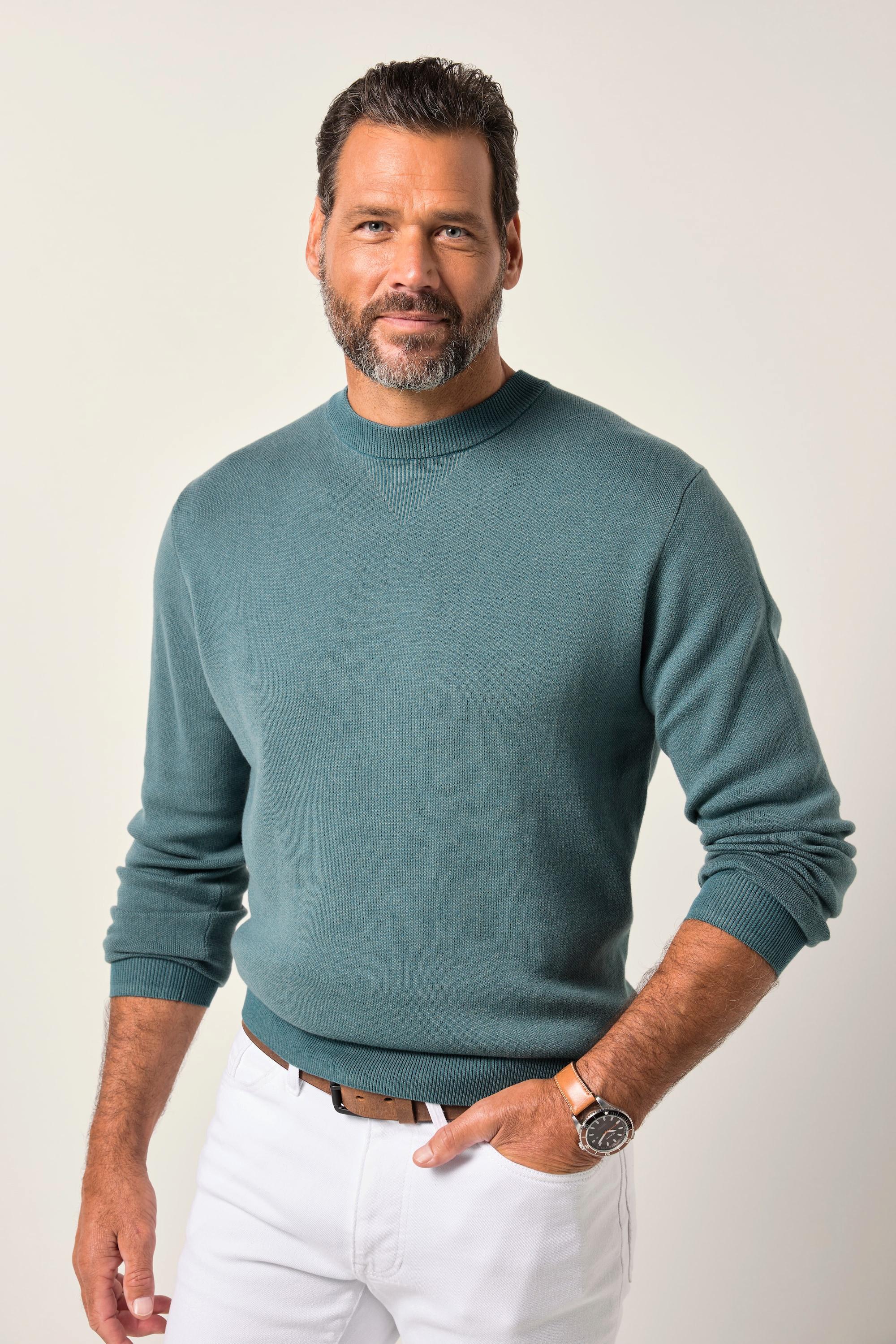 JP1880 Pull CashmereTouch Two-Tone Maille Col Rond  