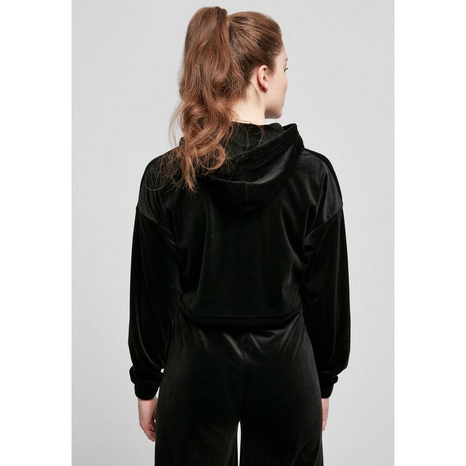 URBAN CLASSICS Cropped Velvet Oversized Hoodie  