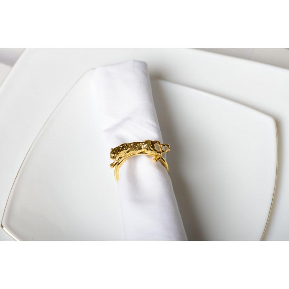 Aulica  Set aus 4 Serviettenringen mit Tigermuster 