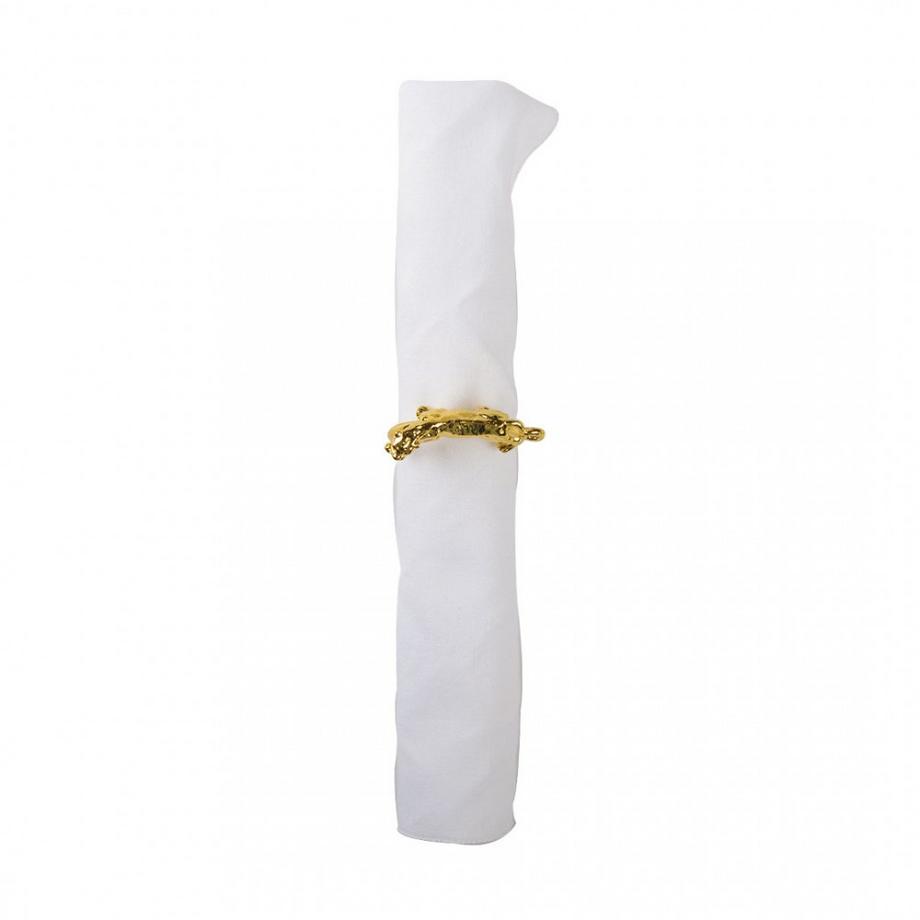 Aulica  Set aus 4 Serviettenringen mit Tigermuster 