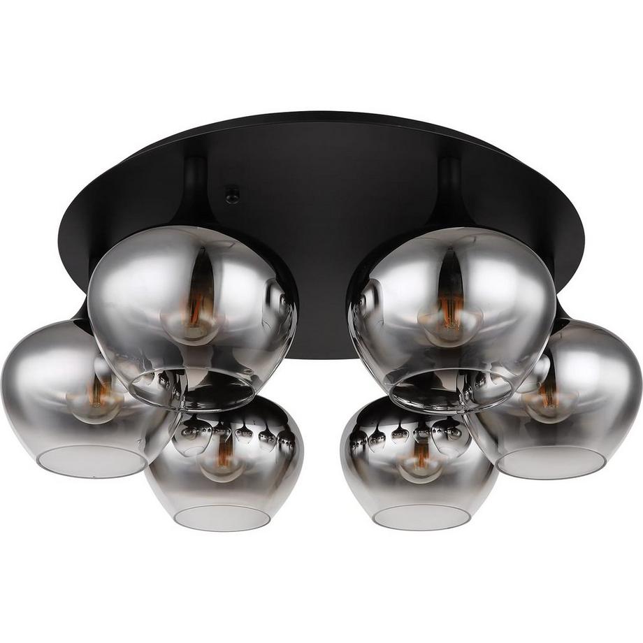 mutoni Plafonnier Maxy métal noir mat 6xE27  