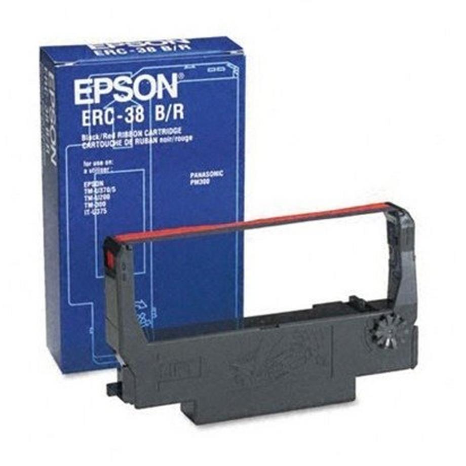 EPSON  EPSON Farbband Nylon schwarz/rot S015376 Epson ERC 38, 1020169 1,5mio.Z 