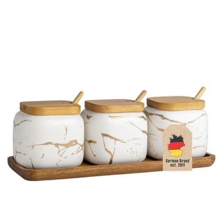 Intirilife zuccheriera set di 3 con coperchio e cucchiaio  