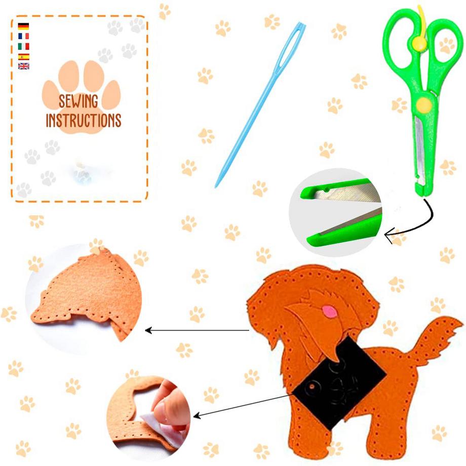 Activity-board  Kit de couture pour enfants et adultes sur les races de chiens pour les travaux manuels des enfants 