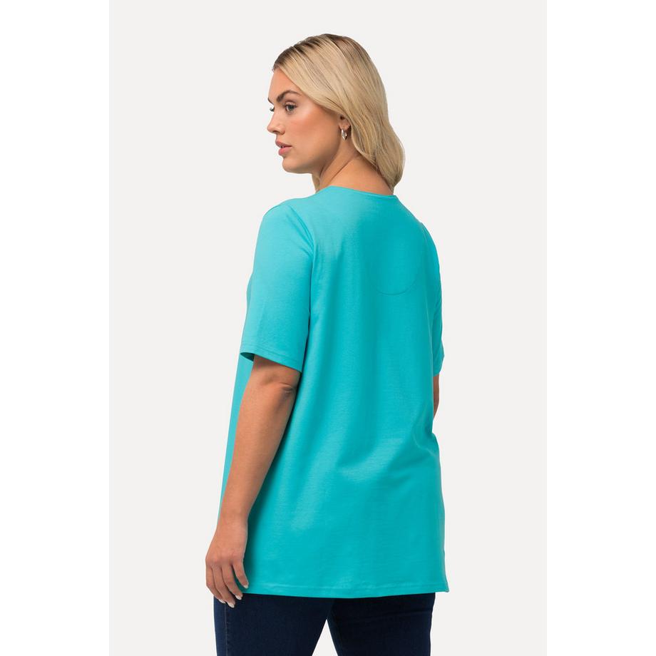 Ulla Popken A-Linie T-Shirt Tunika-Ausschnitt Halbarm  