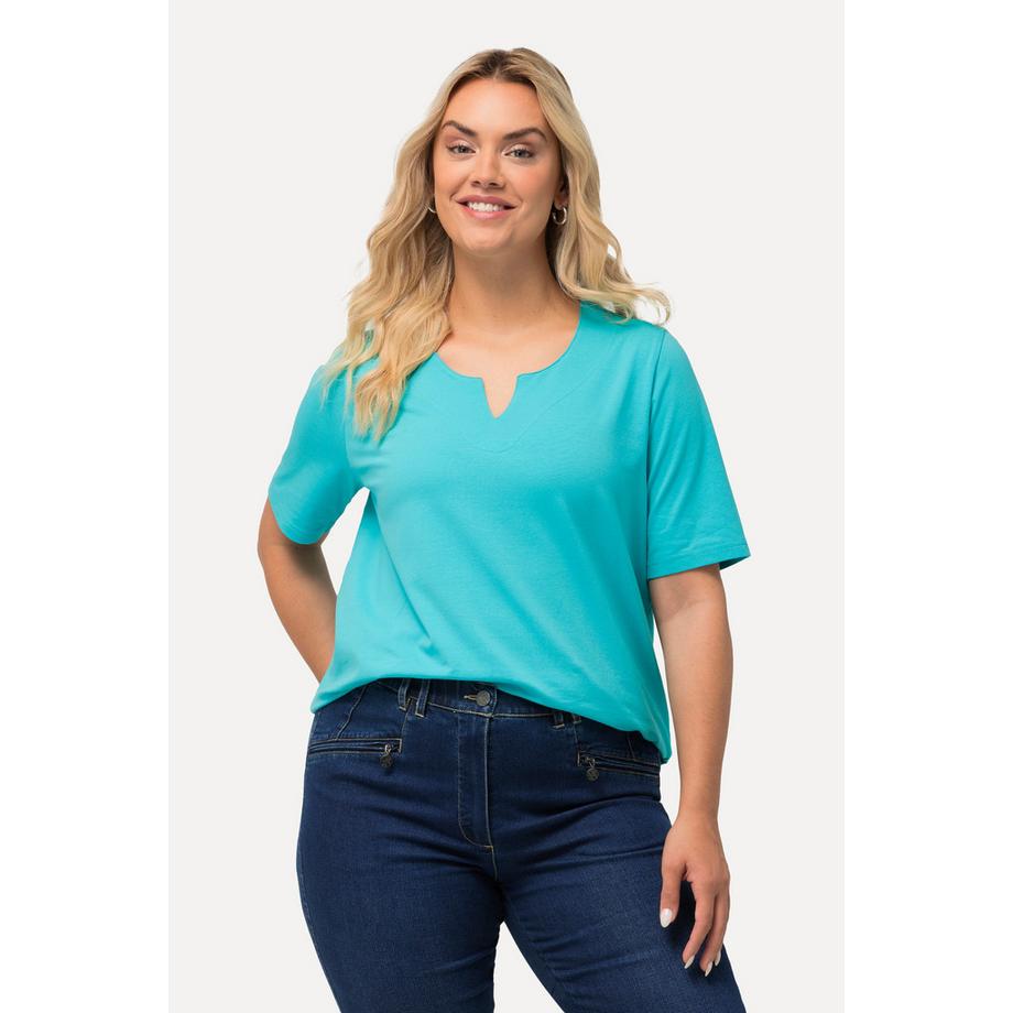 Ulla Popken A-Linie T-Shirt Tunika-Ausschnitt Halbarm  