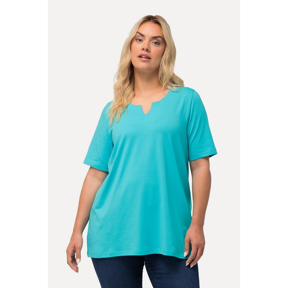 Ulla Popken A-Linie T-Shirt Tunika-Ausschnitt Halbarm  