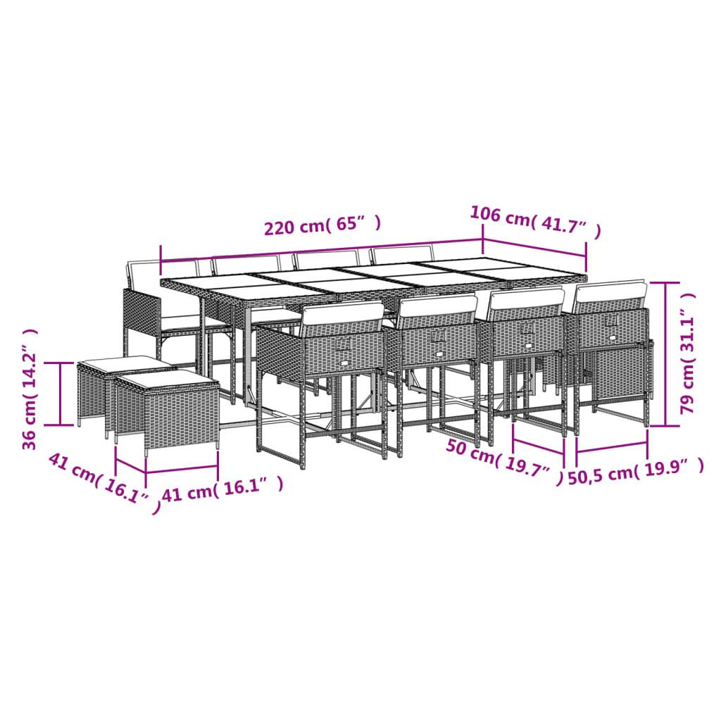 VidaXL Ensemble de salle à manger de jardin rotin synthétique  