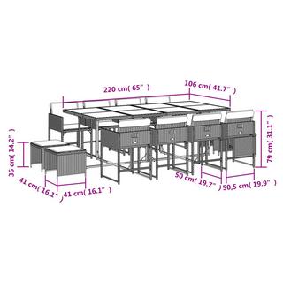 VidaXL Ensemble de salle à manger de jardin rotin synthétique  