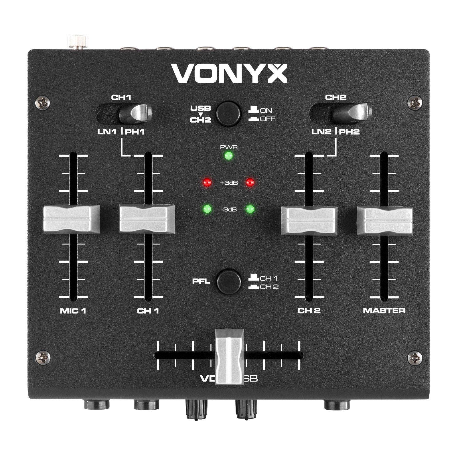 Vonyx  Vonyx VDJ2USB 3 canaux 20 - 20000 Hz Noir 