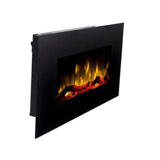 Vente-unique Camino elettrico CHANDELA - L84 x P14 x H45 cm - Nero  