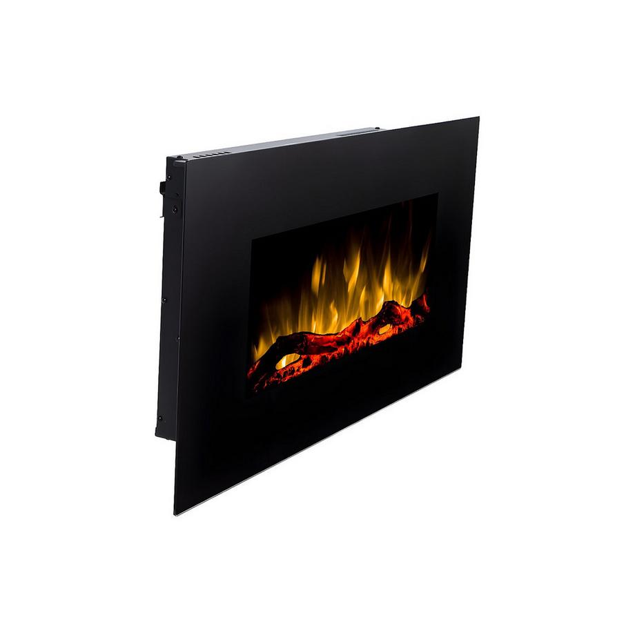 Vente-unique Camino elettrico CHANDELA - L84 x P14 x H45 cm - Nero  