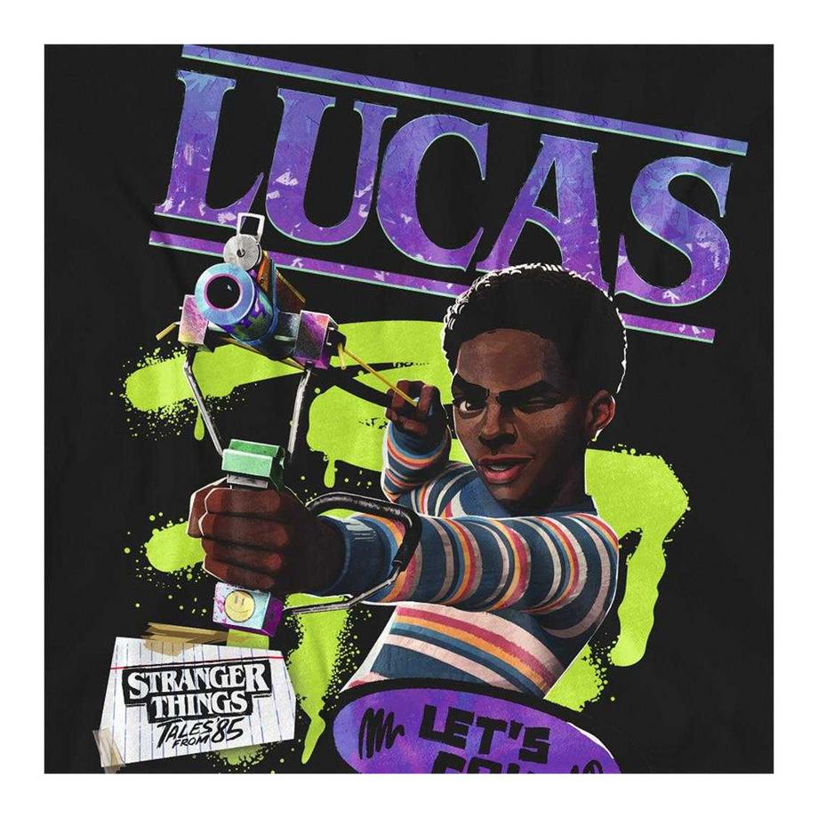 Stranger Things T-Shirt en Coton Ringspun avec Motif Lucas  