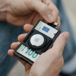 AVIATOR Smart Wallet Slide Brushed Black AirTag Clip  