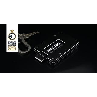 AVIATOR Smart Wallet Slide Brushed Black AirTag Clip  