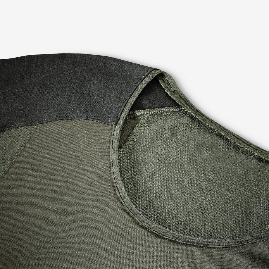 SIMOND TREK 500 -Trekking-T-Shirt mit kurzen Ärmeln aus Merinowolle, Merino Resist khaki 
