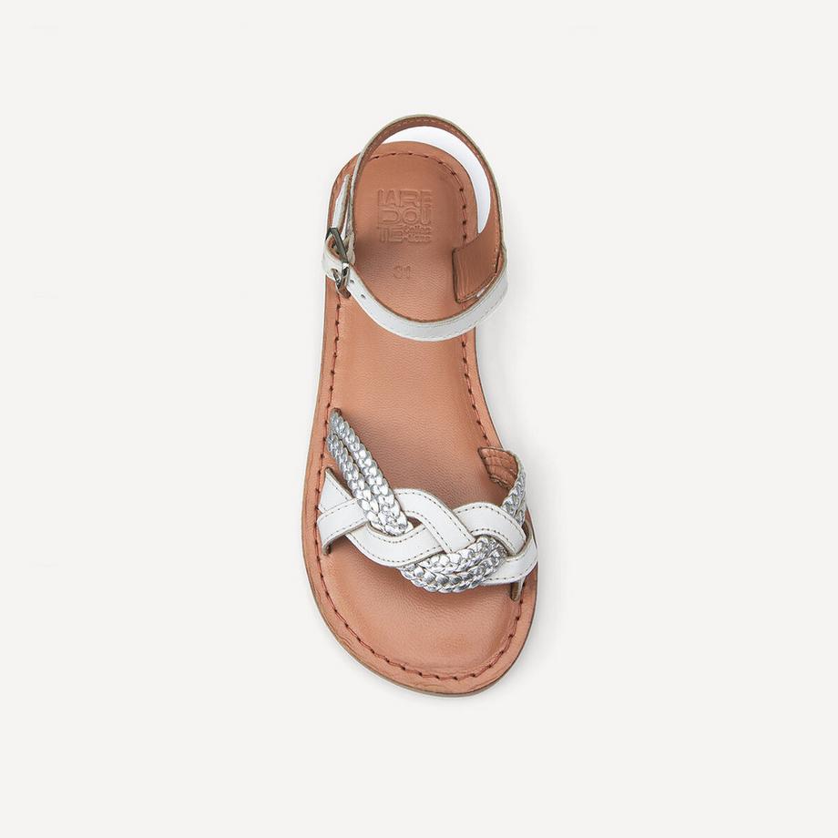 La Redoute Collections Goldfarbene Ledersandalen mit geflochtenen Riemen  