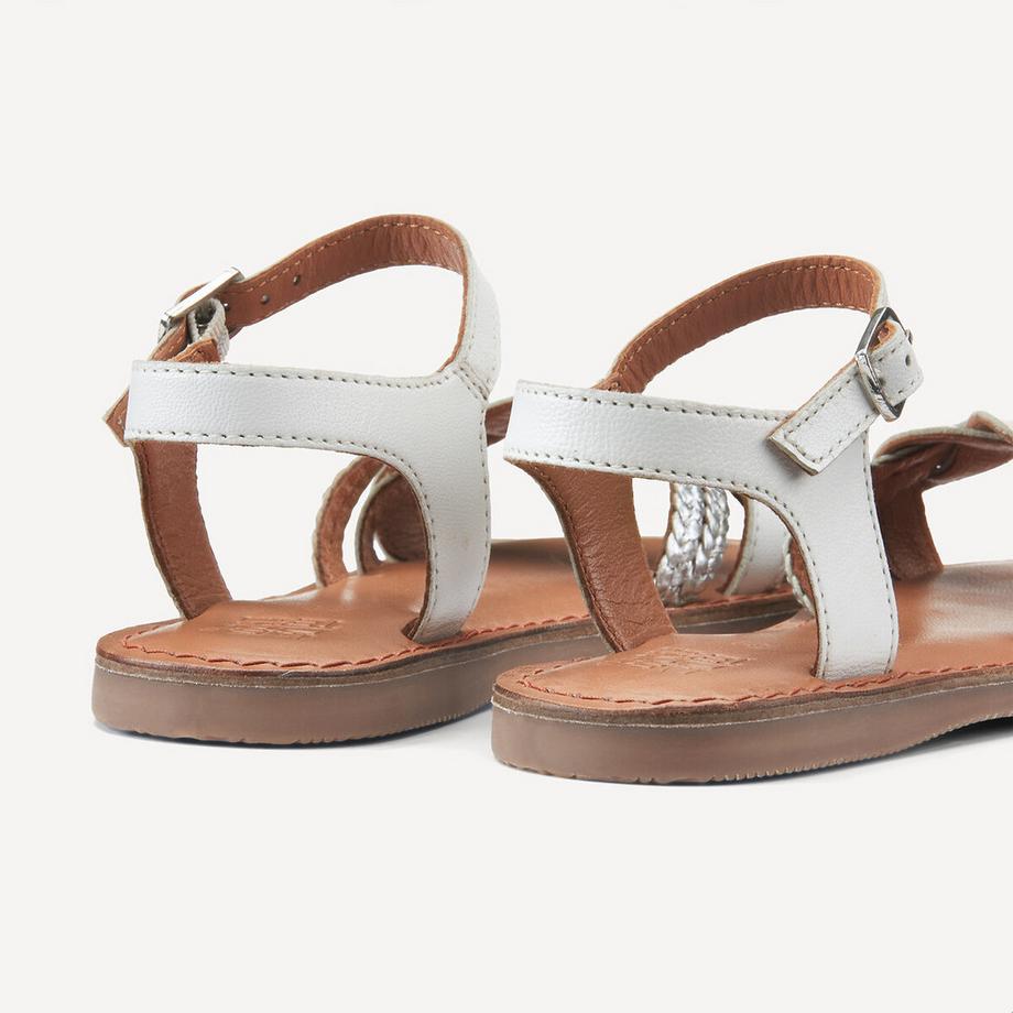 La Redoute Collections Goldfarbene Ledersandalen mit geflochtenen Riemen  