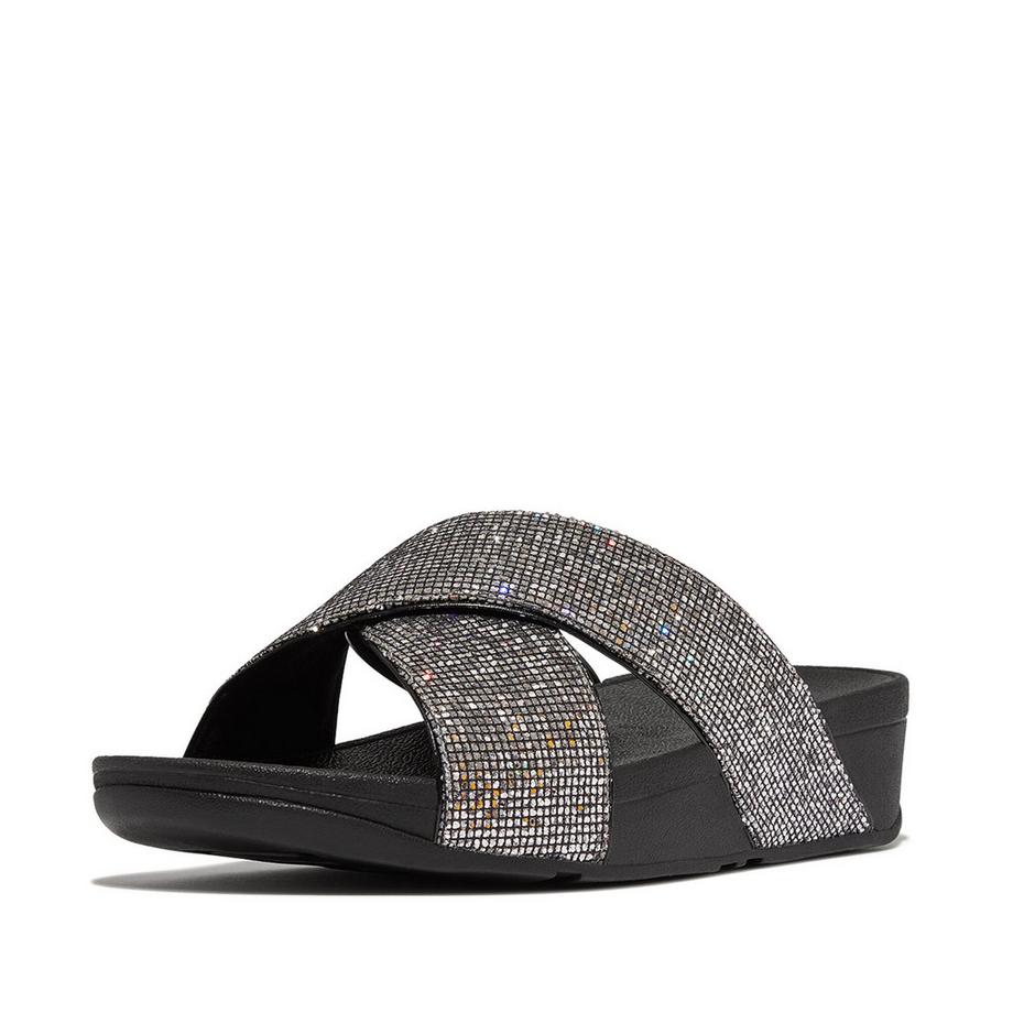 Fitflop Lulu Cross Slide Glitterball Sandalen  